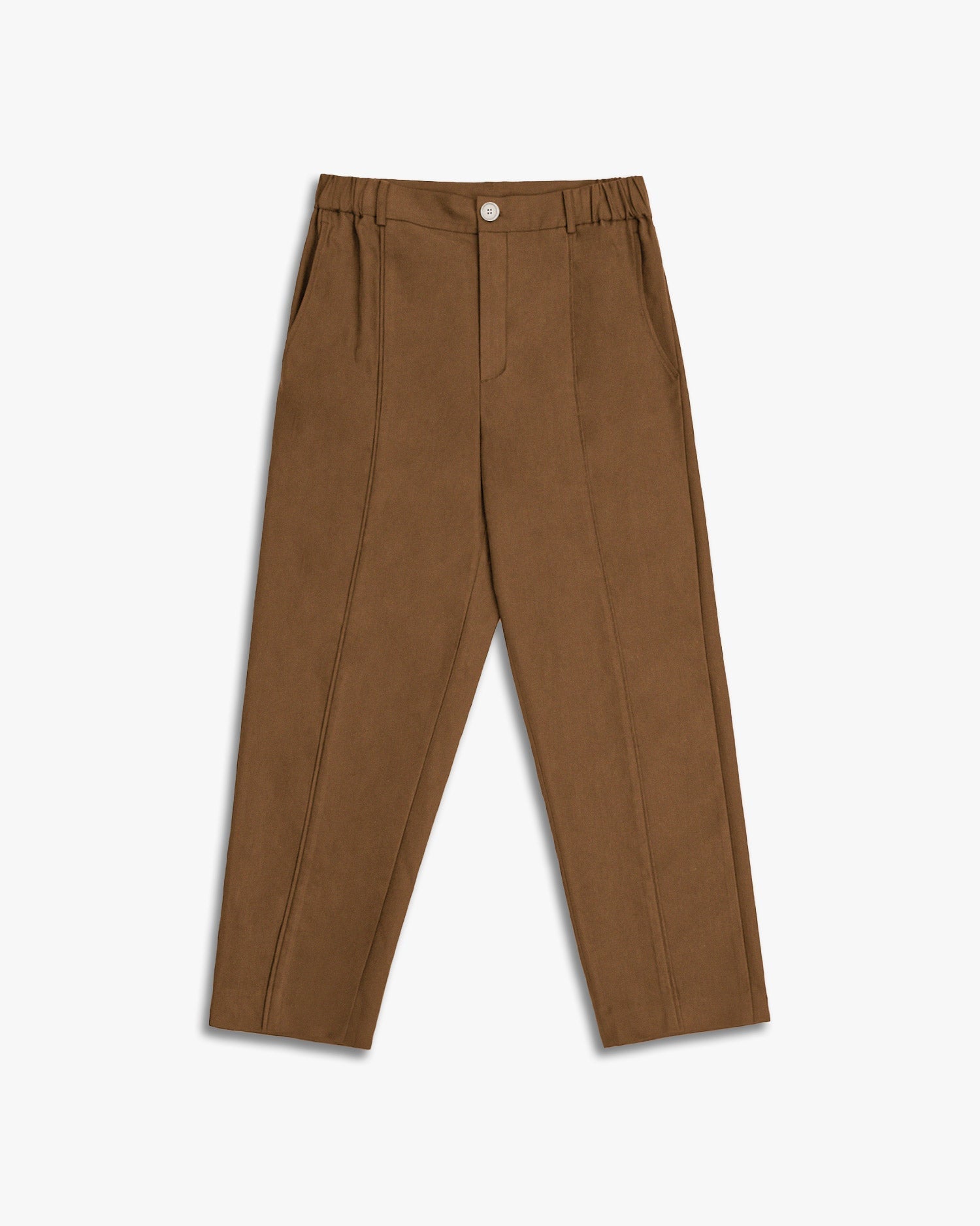 Cropped Roomy Pants - Brown, L image