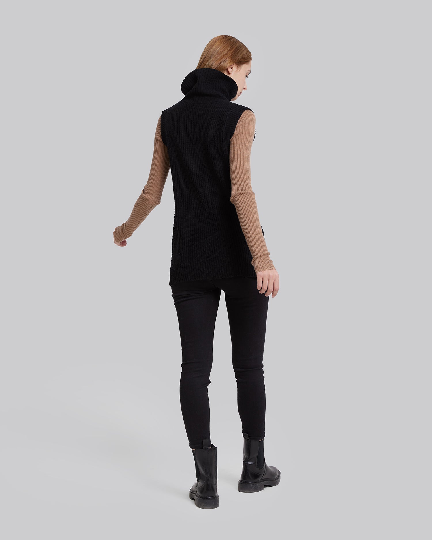 Turtleneck Knitted Pure Merino Wool Vest image 4