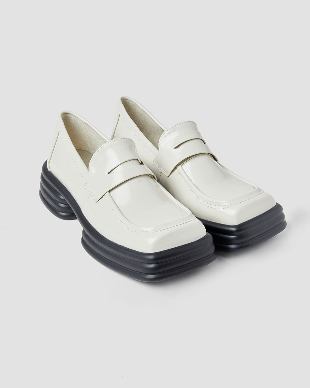 Square Toe Loafers - Shiny Creamy White, 6 image