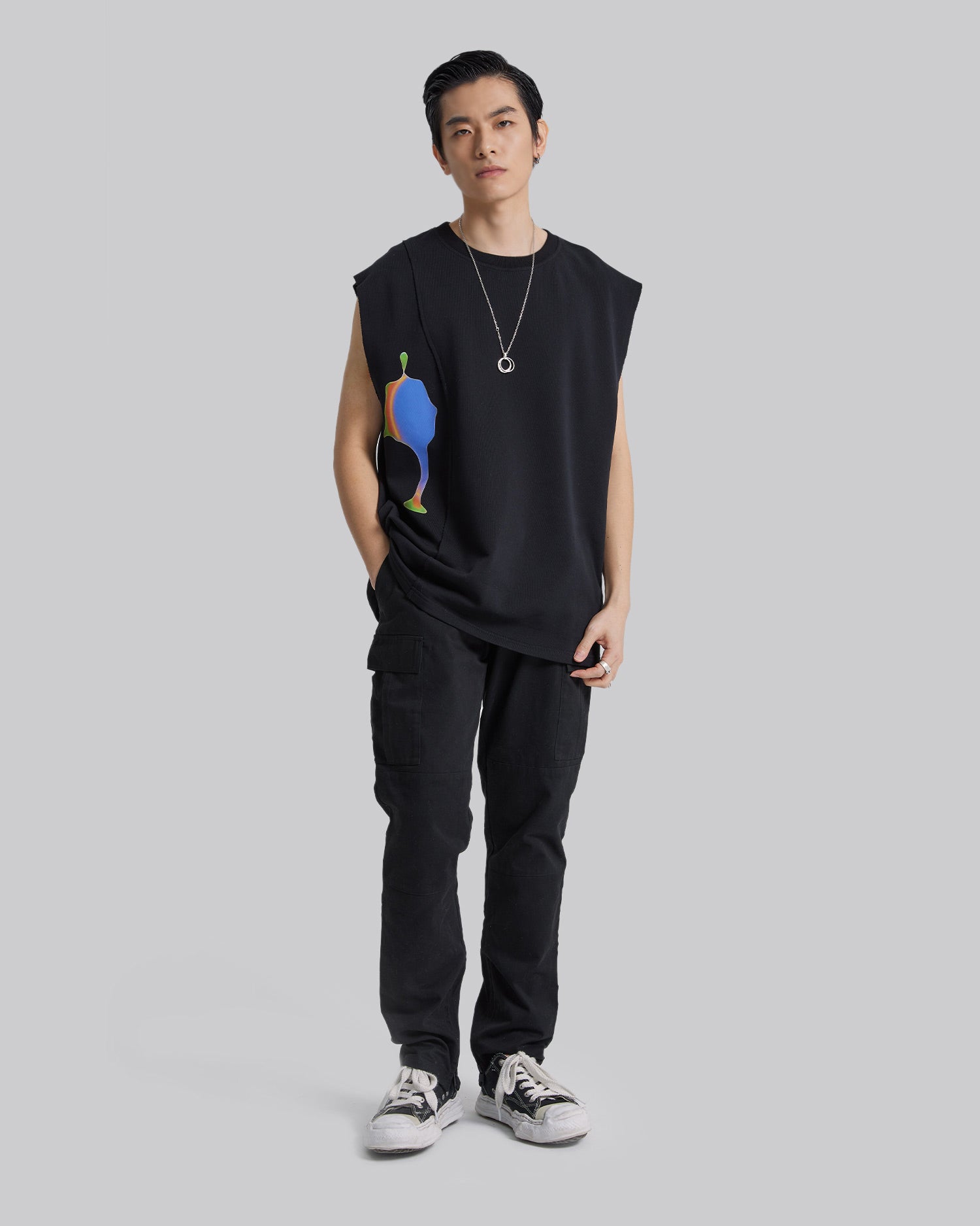 Sleeveless T-Shirt with Graphics image 1