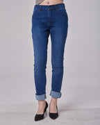 Women's Slim Leg Pull on Jeans - Blue, S image
