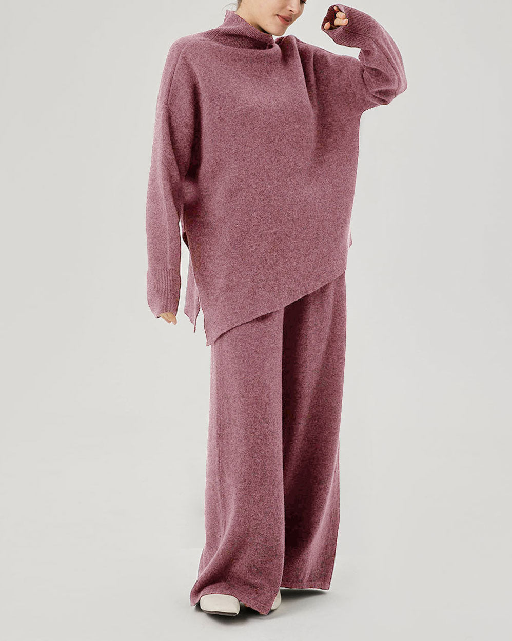 Wool Slant Cut Lounge Set - Viola, XXL image