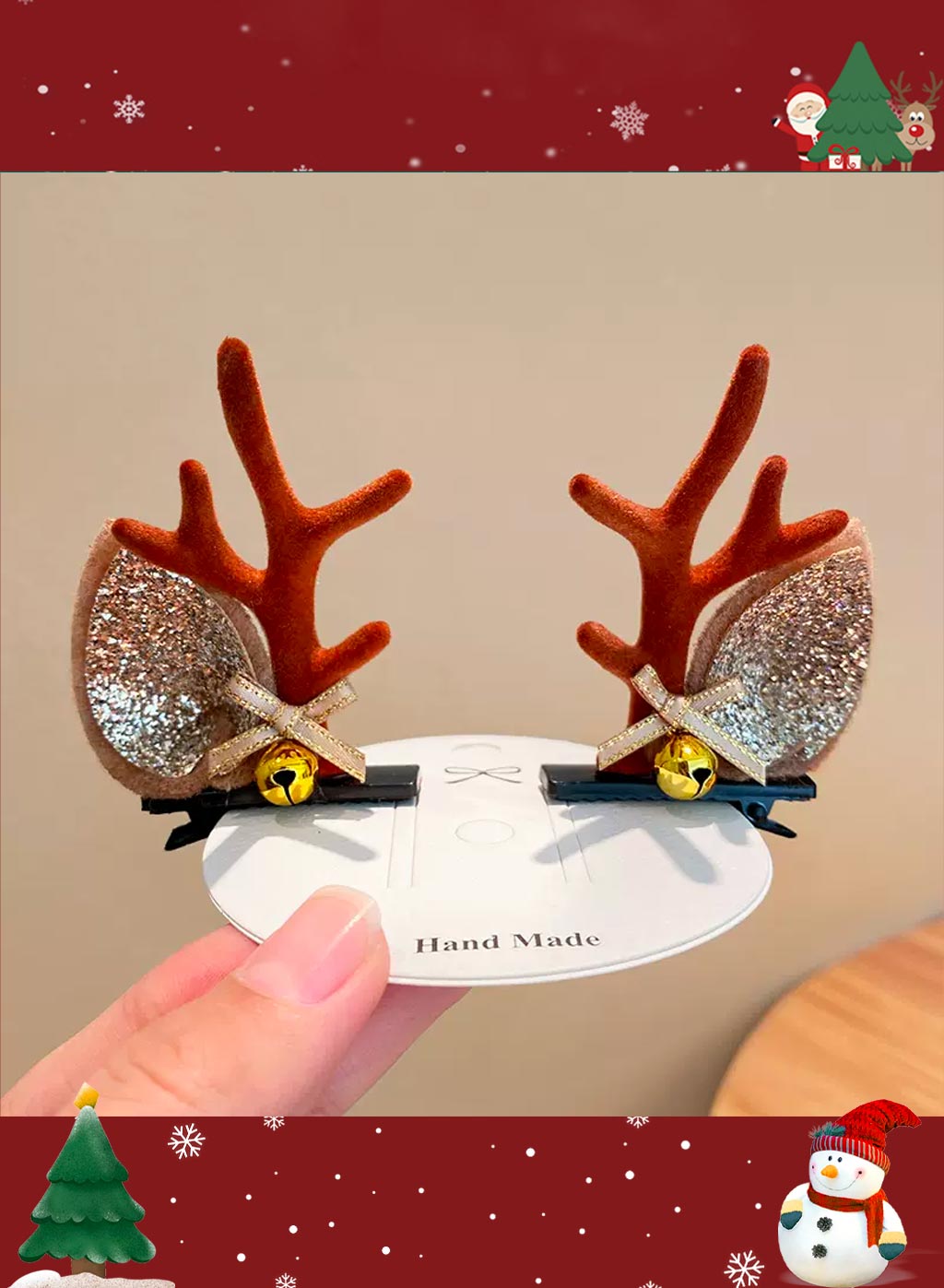 Special Christmas moose headdress - Chocolate, OS image