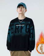 Letter Detail Cotton Sweatshirt - Midnight Black, XXXL image