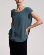 Draped Boxy Zipper Tee image 1