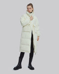 High Collar Duck Down Jacket - Cream, S image