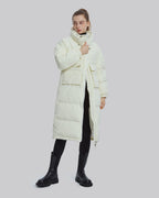 High Collar Duck Down Jacket - Cream, S image