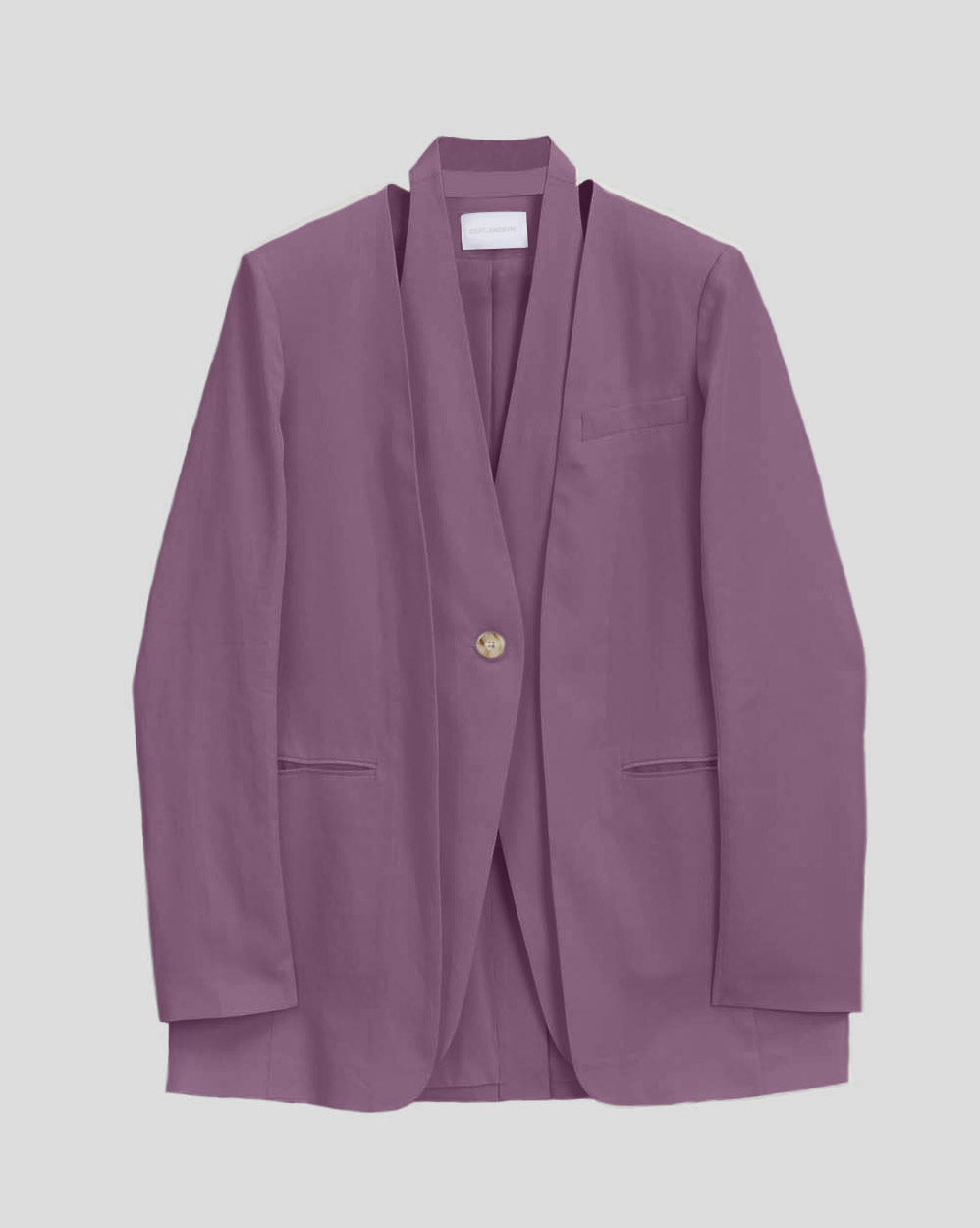 1 × Linen Layered Blazer - Purple, S image