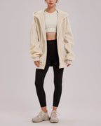 Hooded Terry Contrast Jacket - Vanilla, M image