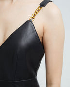 Faux-Leather Knee-Length Dress image 5