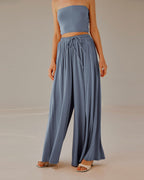 Cropped Strapless Top Set - Dusty blue, S image