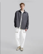 Patch Pocket Cropped Pants - White, M image