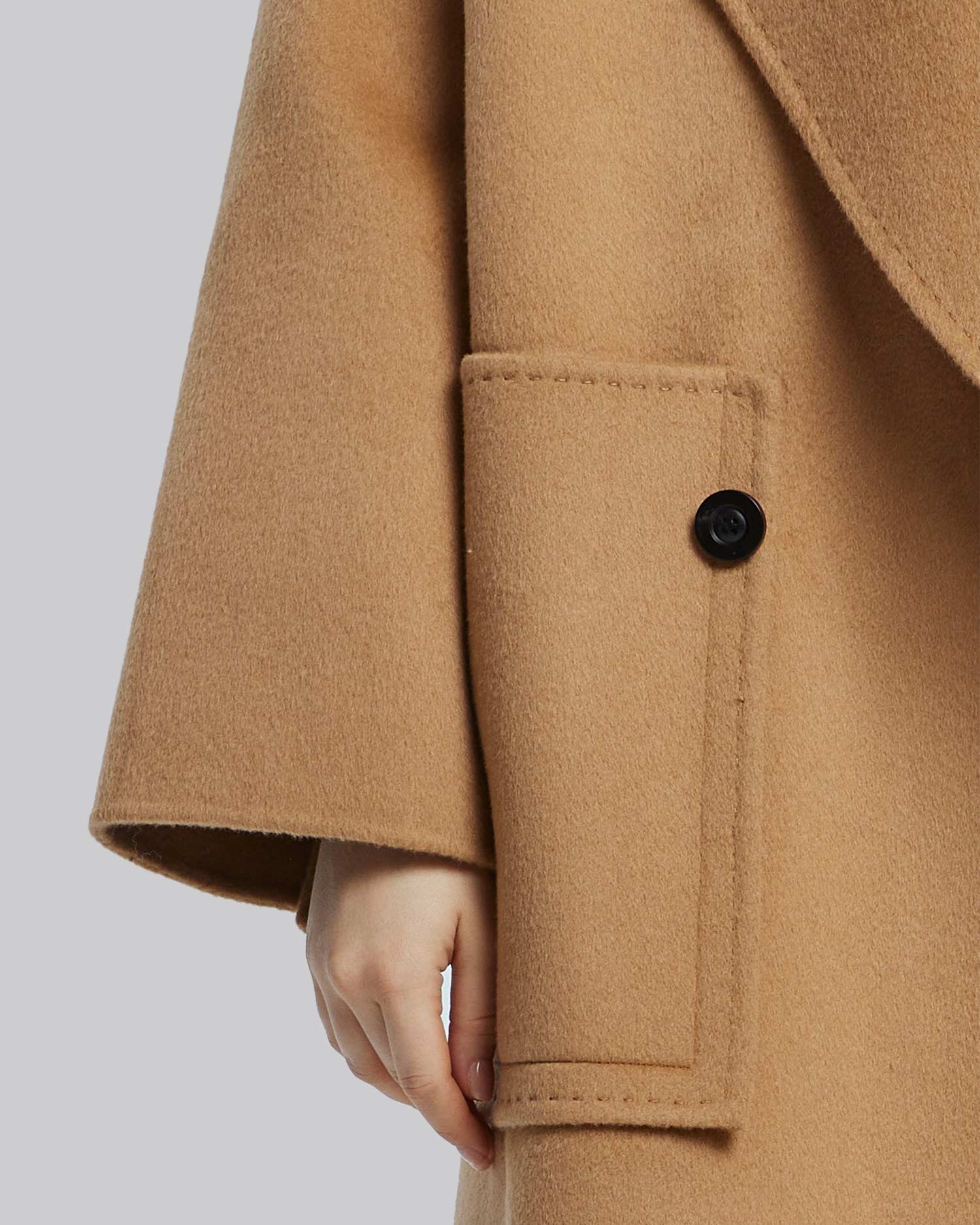 Long Wool Coat with Ribbons image 4