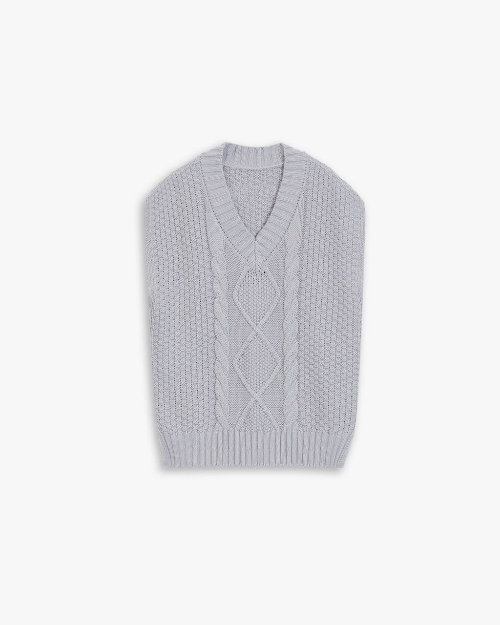 V-Neck Sleeveless Sweater - Grey, S image