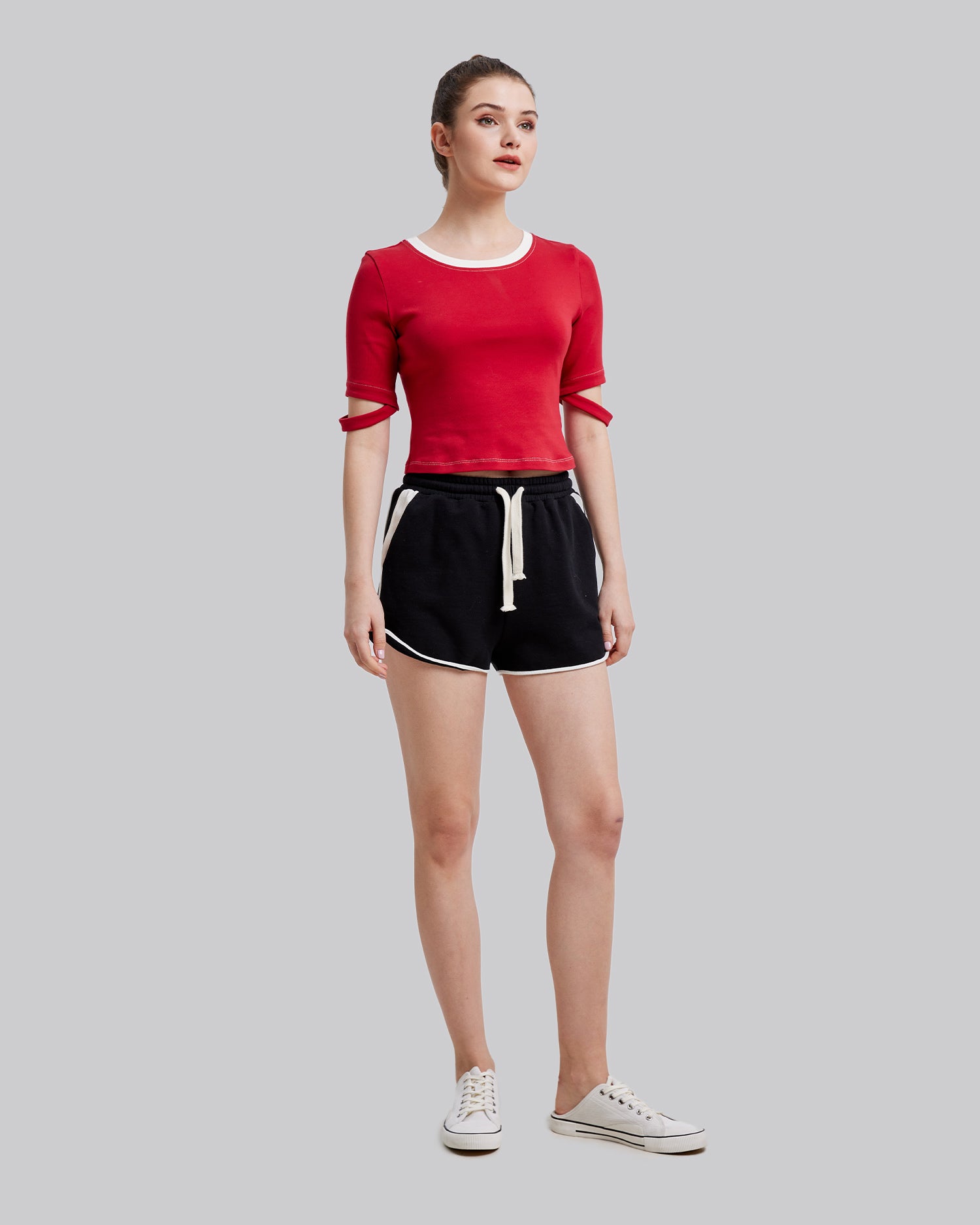 Paneled Track Shorts - Black, L image