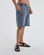 Side Buttoned Denim Shorts image 2