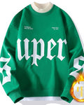 Fleece Lined Crewneck Sweatshirt - ForestGreen, M image