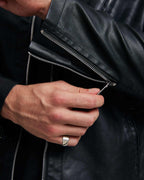 Biker Jacket with Chest Zipper Pocket image 5