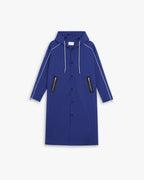 Back Graphic Hooded Long Coat - Bright Blue, M image