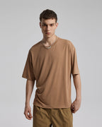 Plain Cotton Crewneck - Brown, M image