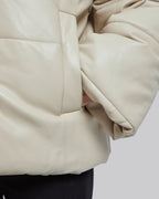 Faux-Leather Puffer Jacket image 5