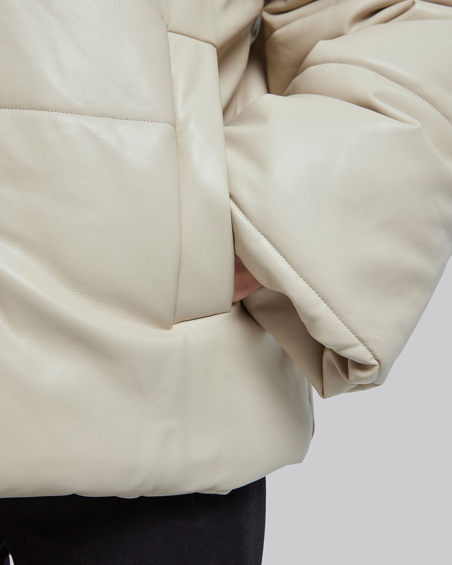 Faux-Leather Puffer Jacket image 5