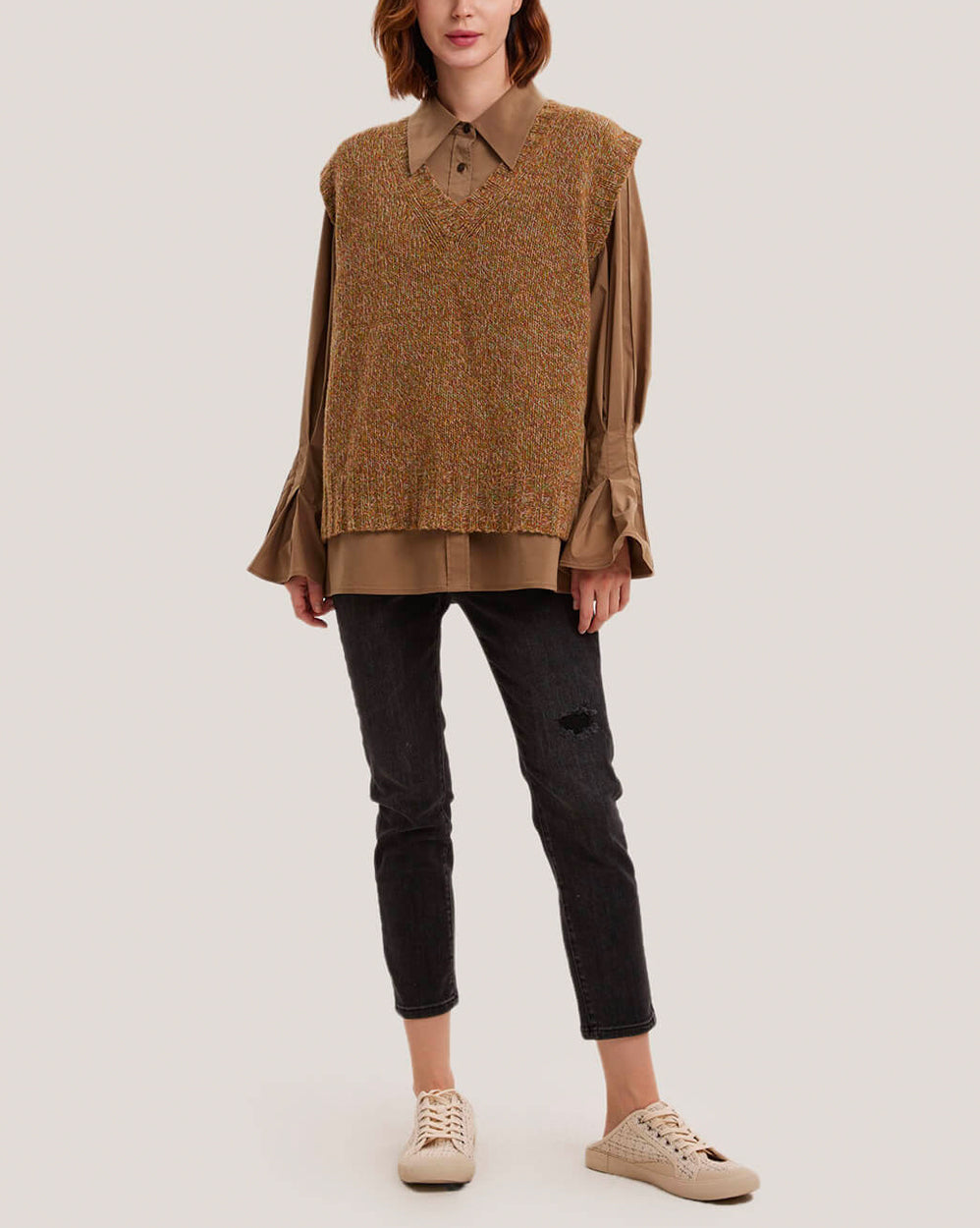 V-Neck 100% Wool Sweater Vest image 1