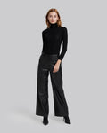PU Leather Straight Pants - Black, S image