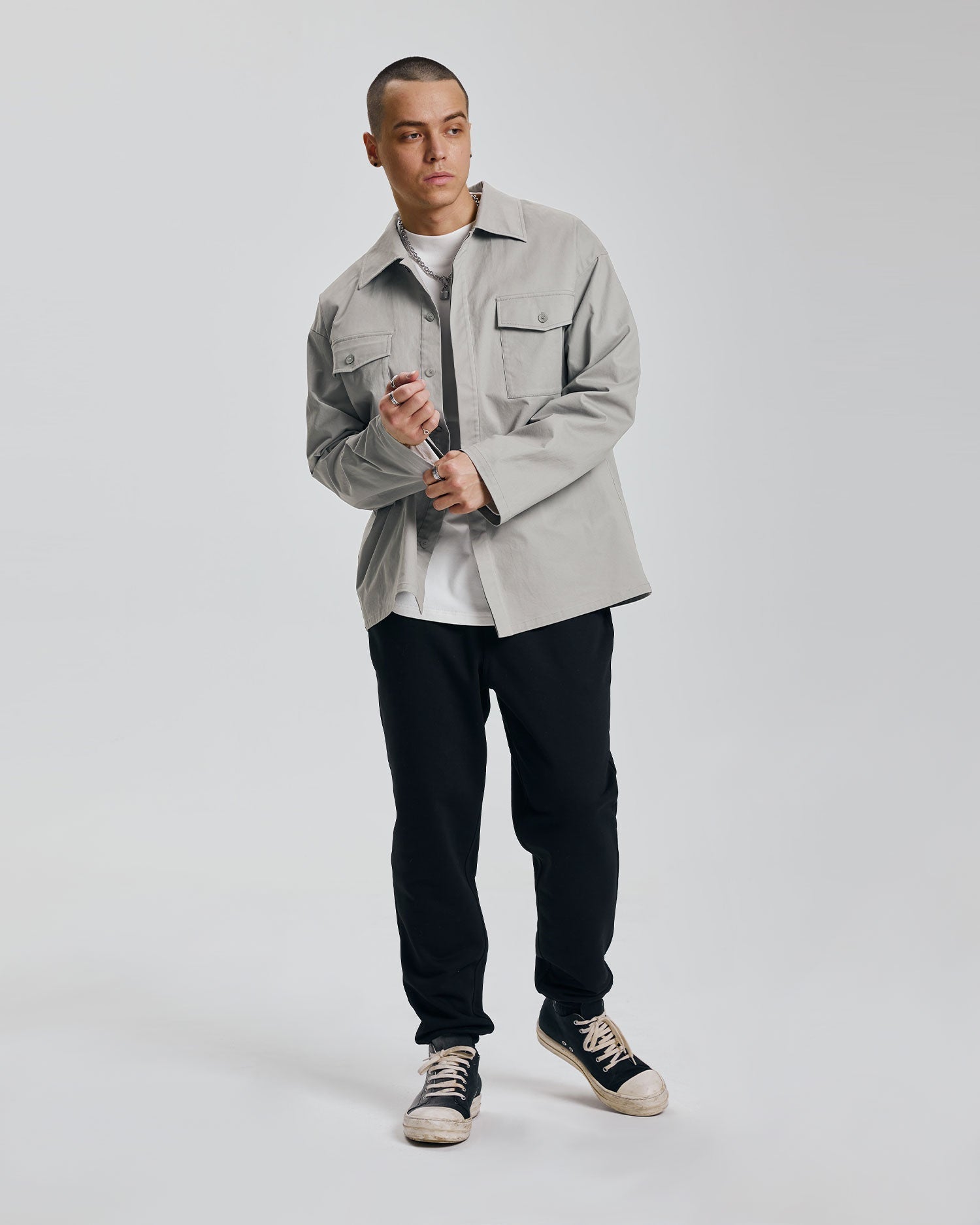 Mechanic’s Over Shirt - Light Grey, M image