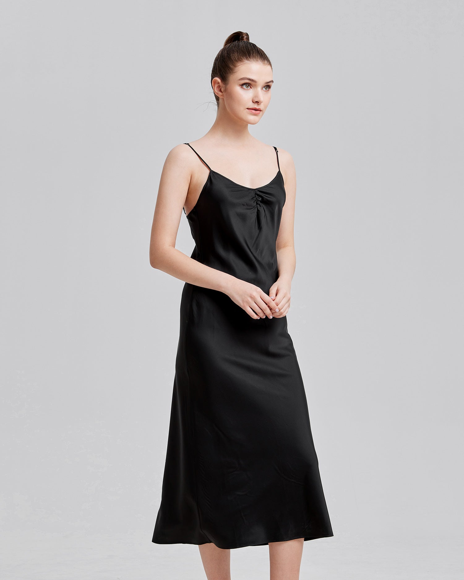 Elegant Strap Long Black Dress image 3