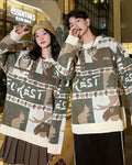 Animal Pattern Crewneck Jumper - Light Camel, S image