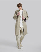 Diamond-Shape Pocket Long Coat - Light Khaki, L image