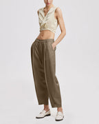 Linen Tapered Pants - Sand, XL image