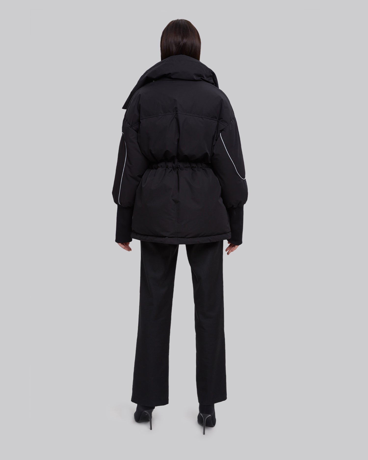 Reflective Large Collar Puffer Jacket image 4