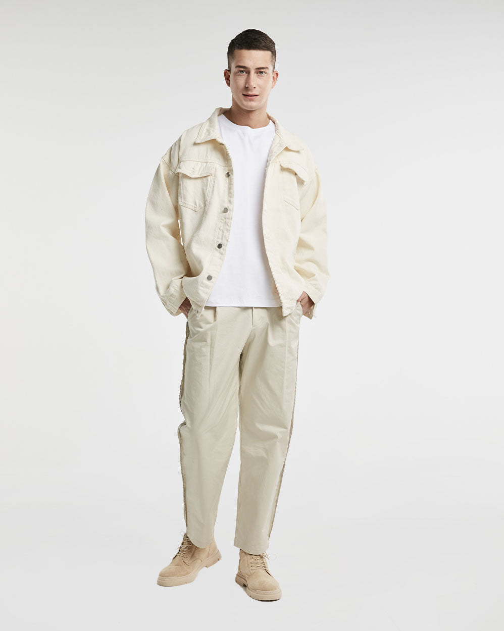Classic Denim Cotton Jacket - Provincial White, L image