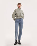High-Neck Bomber Jacket - Grey Green, L image