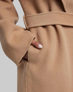 Hooded Wool Coat with Large V-Lapels image 3