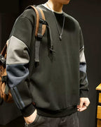 Relaxed Crewneck Cotton Pullover - Midnight Black, XXXL image
