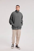 Half-Zip Front Pocket Pullover - Earl Grey, M image