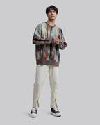 Multicolor Ribbed Sweater - Coffee, XL image