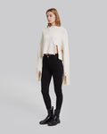 Cropped Side Slit Cashmere Sweater image 3