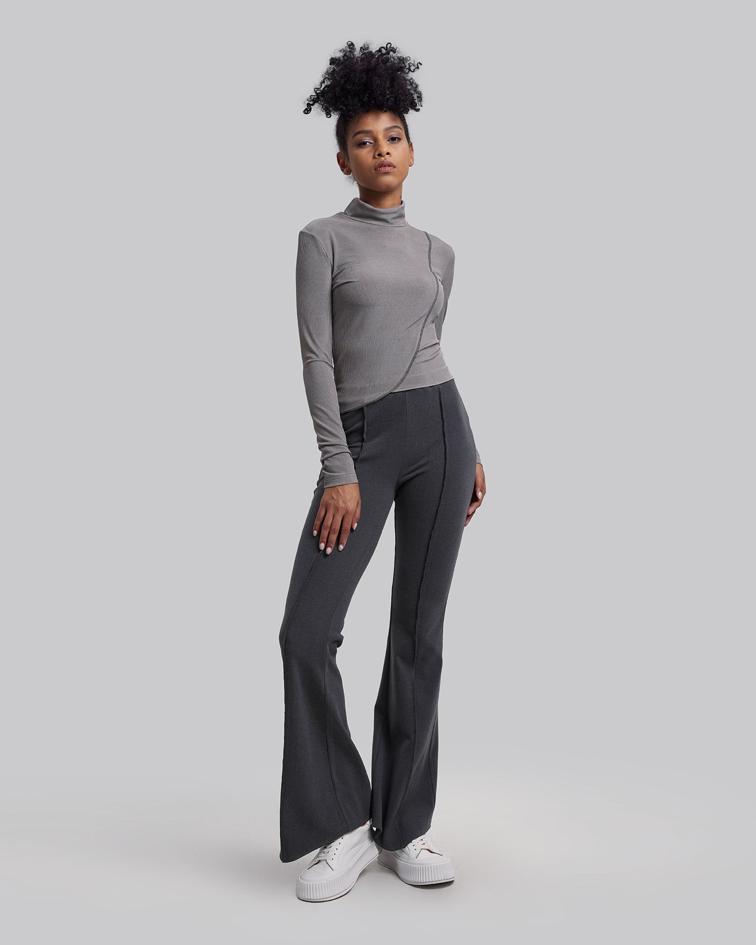 Cotton Flares in Grey image 2