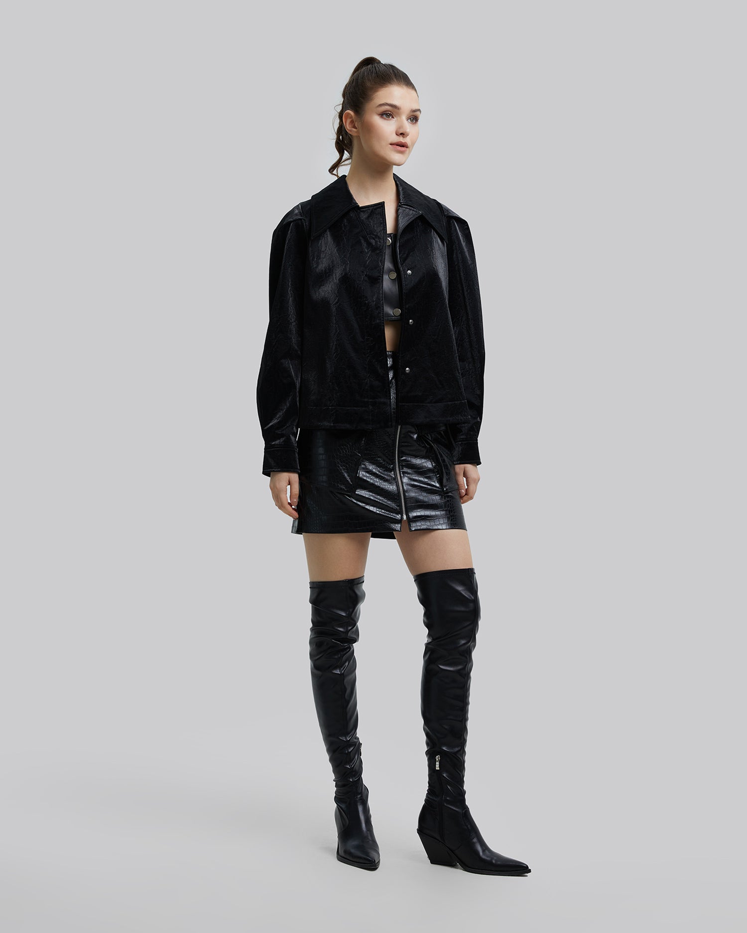 Sanded Faux-Leather Jacket - Black, S image
