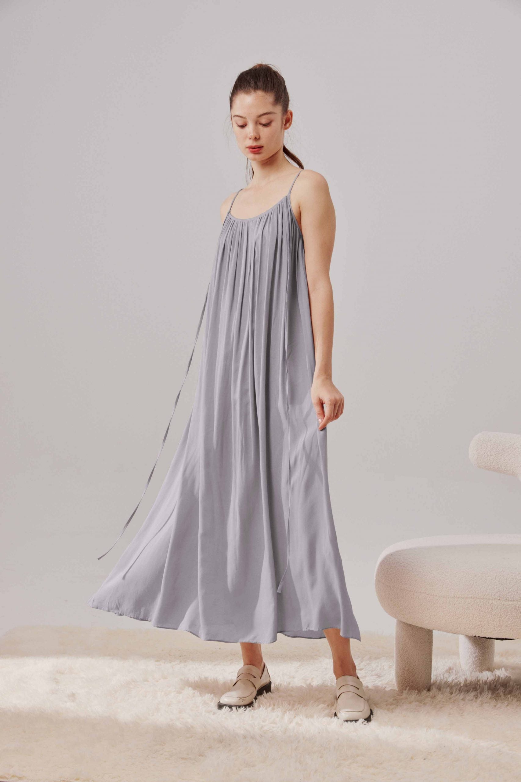 Spaghetti Strap Relaxed Long Dress - Misty, OS image