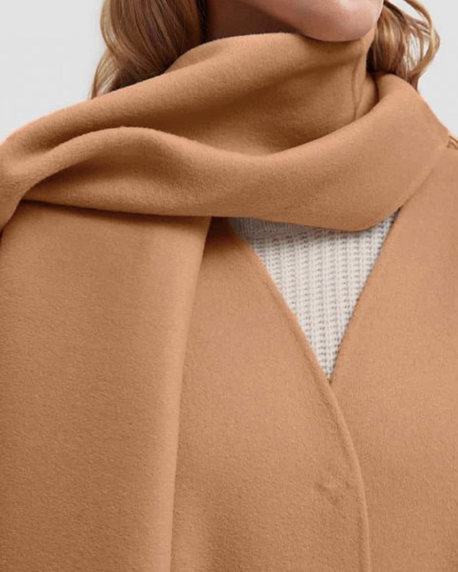 V Neck Maxi Length Wool Coat image 4