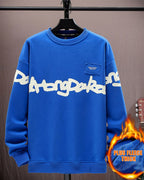 Printed Crewneck Cotton Sweatshirt - Blue, M image