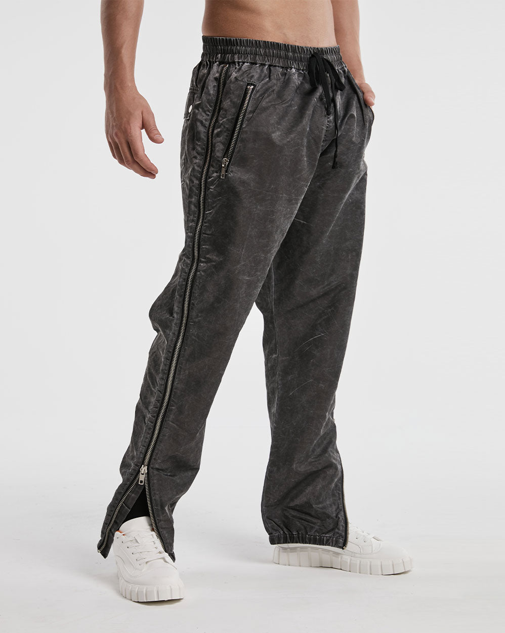 Side Zipper Joggers With Zipper Pockets image 3