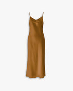 Elegant Strap Long Black Dress - Caramel, L image