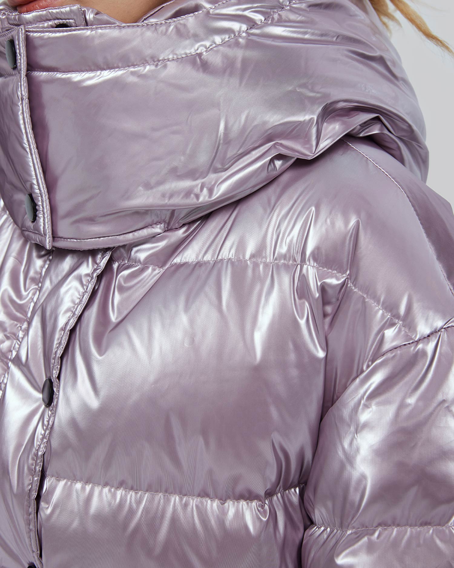 Shiny Belted Puffer Jacket image 3