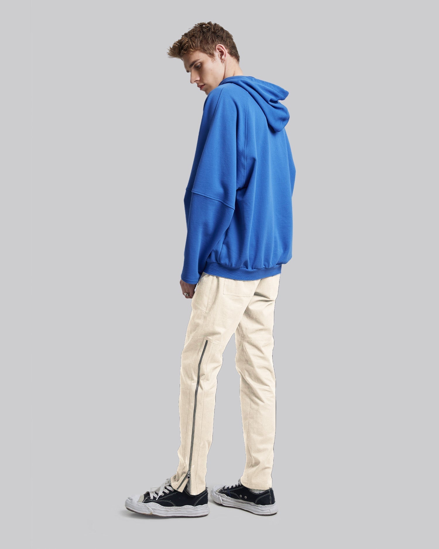 Side Zipper Pants - Beige, S image